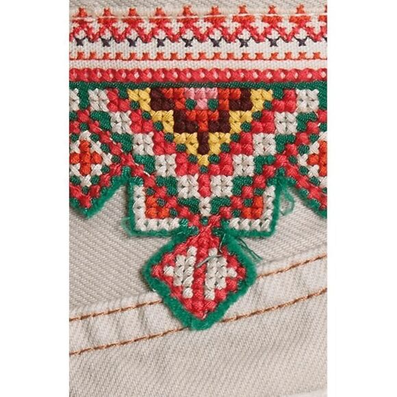 Free People We The Free Borderline Southwestern Cutoff Shorts Size 31 - Picture 12 of 13